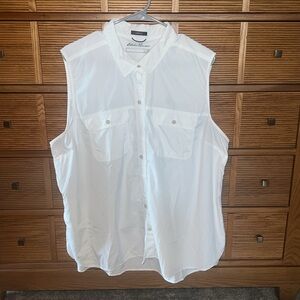 EDFIE BAUER SLEEVELESS WHITE BLOUSE